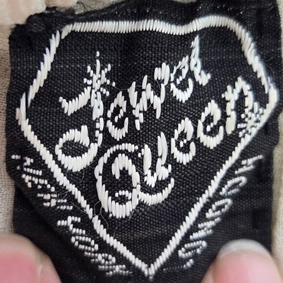 Jewel Queen Sz Med Beaded Sequin Evening Skirt Cream Silver Seashell Pearls Silk - Picture 10 of 13